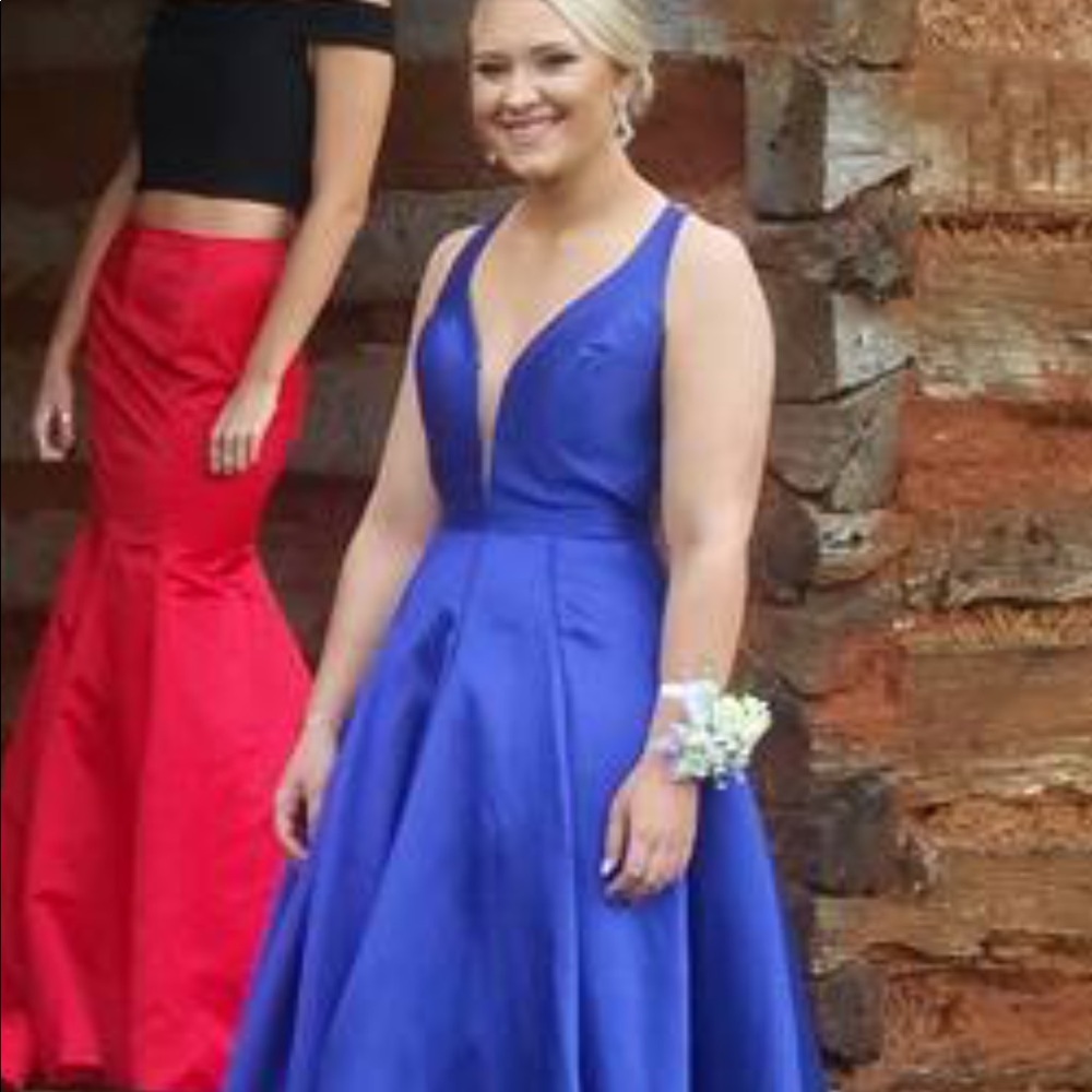 Blue prom dress.